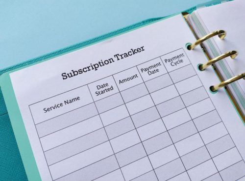 Subscription Tracker Insert