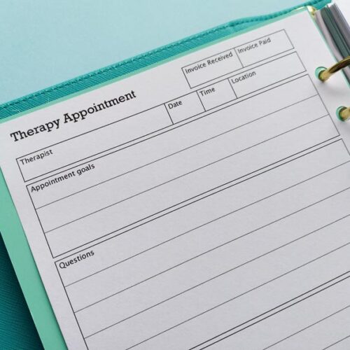 Therapy Appointment Printable Insert