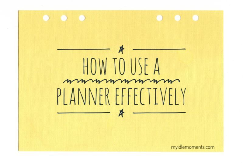 How to use a planner effectively