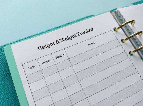 Height & weight tracker inserts