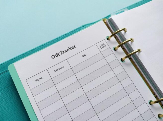 A5 Family gift Tracker Insert