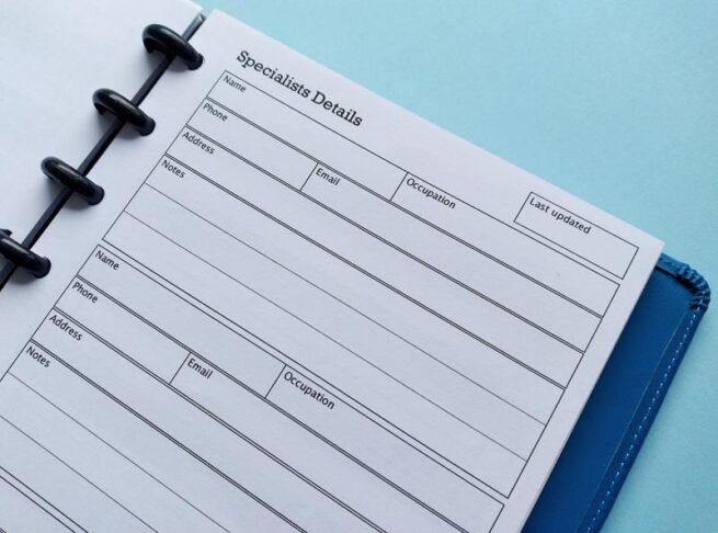 Specialists Details Insert for paper planners