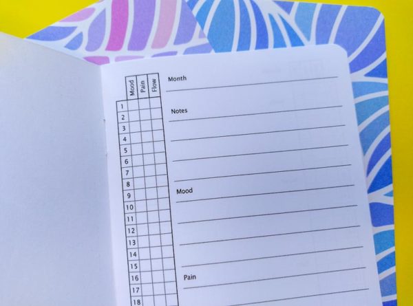 Close up of Period tracker page