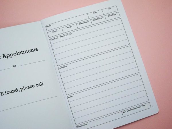 Close up of Doctor Appointment page layout