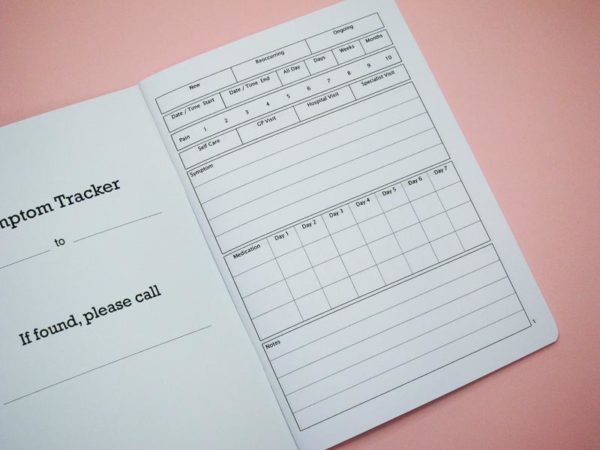 Close up of Symptom Tracker page layout