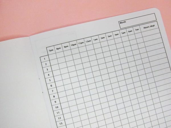 Sleep tracker notebook