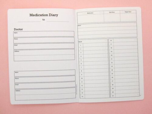 Medication Diary Notebook
