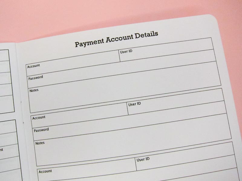 Payment account details