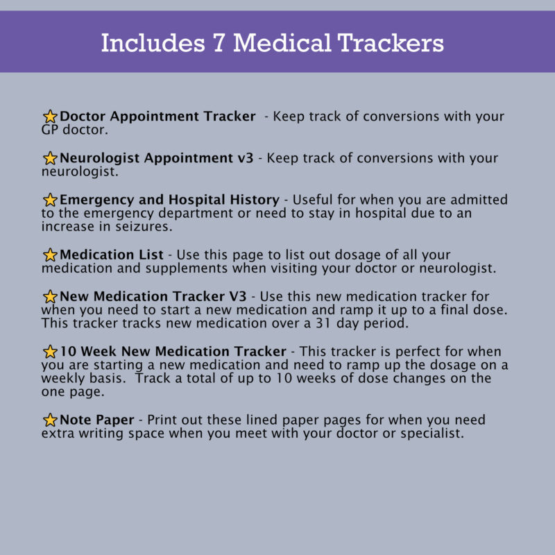 Seizure Tracker Bundle - Medical pages