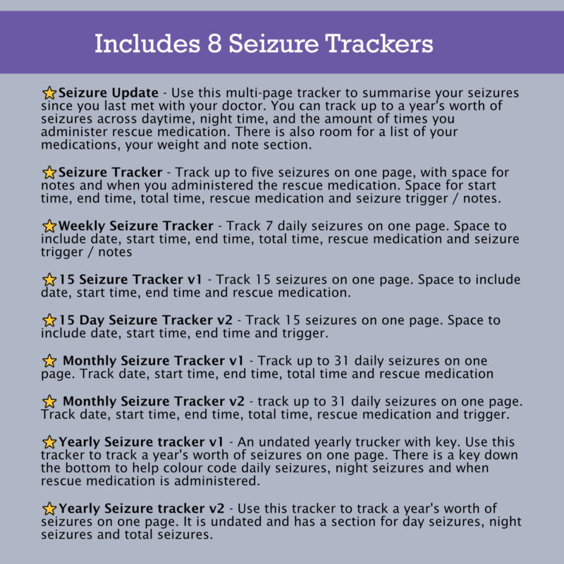 Seizure Tracker Bundle - Seizure pages