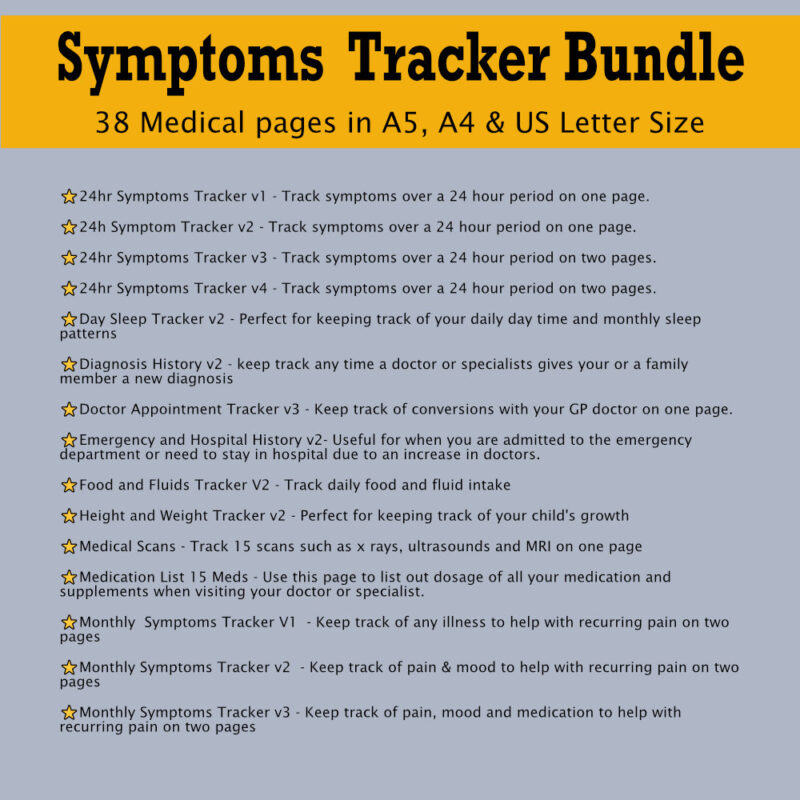 Symptoms tracker bundle pages 1