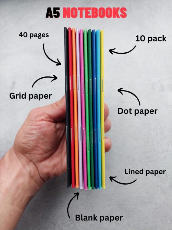 A5 Notebooks - 10 pack
