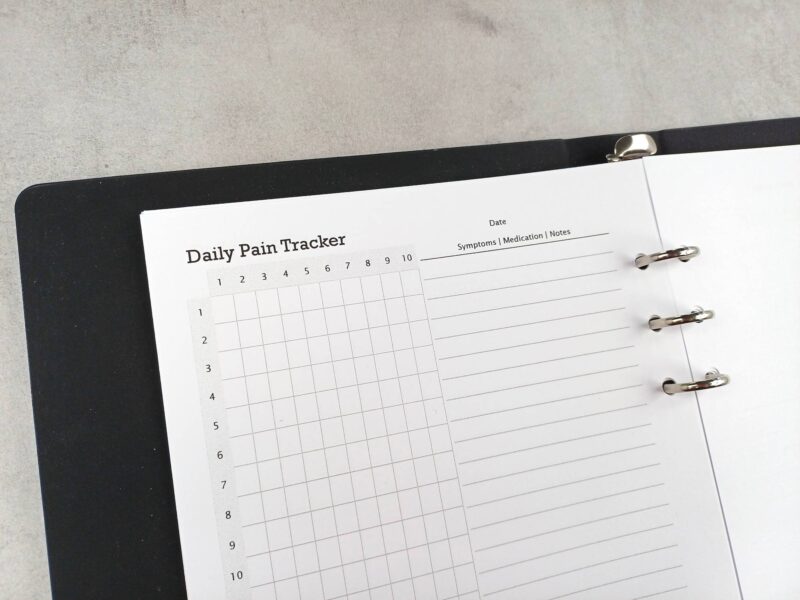Daily Pain Tracker Printable