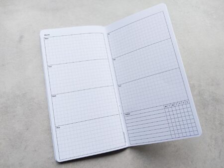 Undated Weekly Calendar Notebook with habit tracker