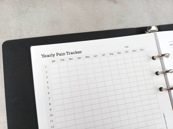 Yearly Pain Tracker Printable