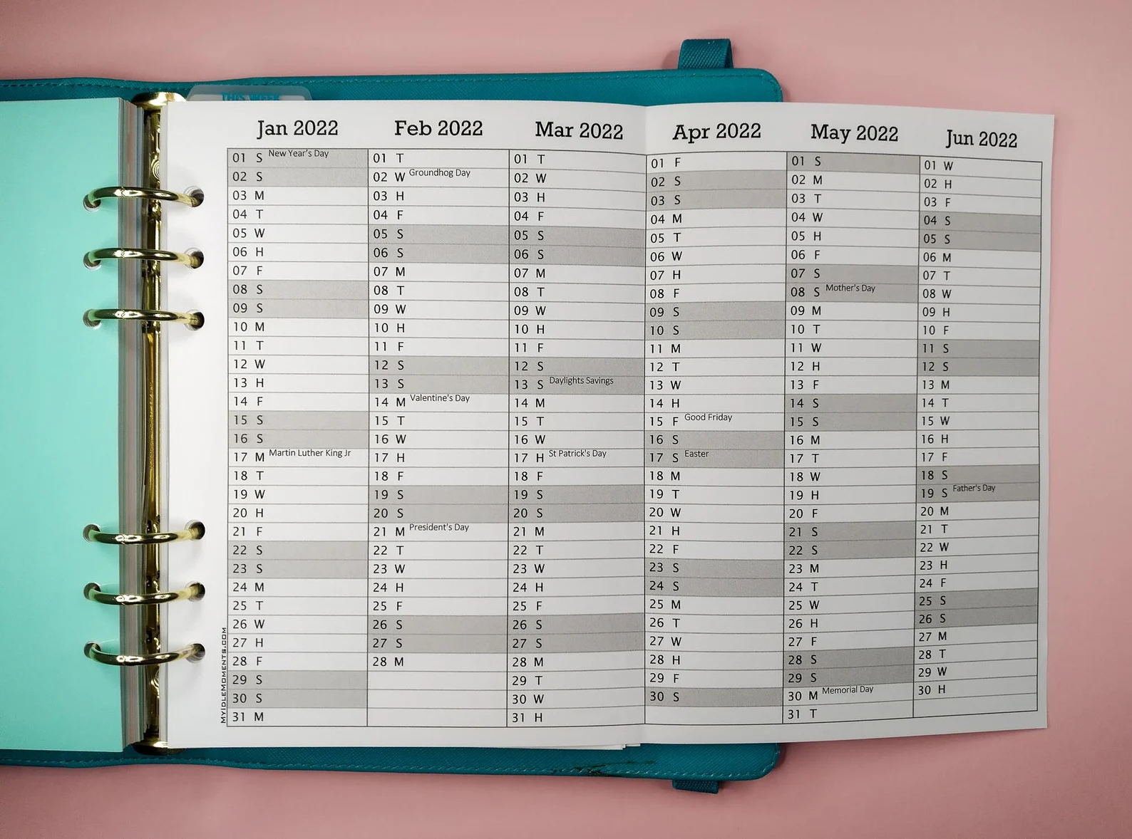 2 Year at a glance calendar printable ( 2026 - 2027 ) - Image 2